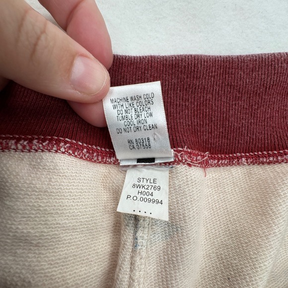 Vtg Lucky Brand Womens Floral Sweatpants LRG Wide Leg Pants Burgundy Cream Y2K - Picture 5 of 10